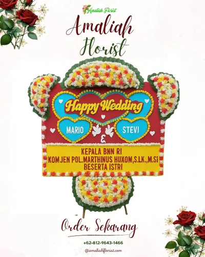 Karangan Papan Bunga Pernikahan di Ngaditirto